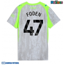 Camisa de Futebol Manchester City Phil Foden #47 Equipamento Alternativo Mulheres 2025-26 Manga Curta